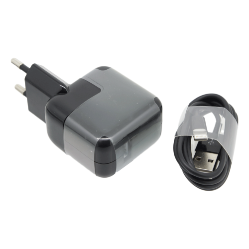 Зарядное устройство 2,1A+кабель USB 8 pin черное для iPad 4,5 AIR ,MINI