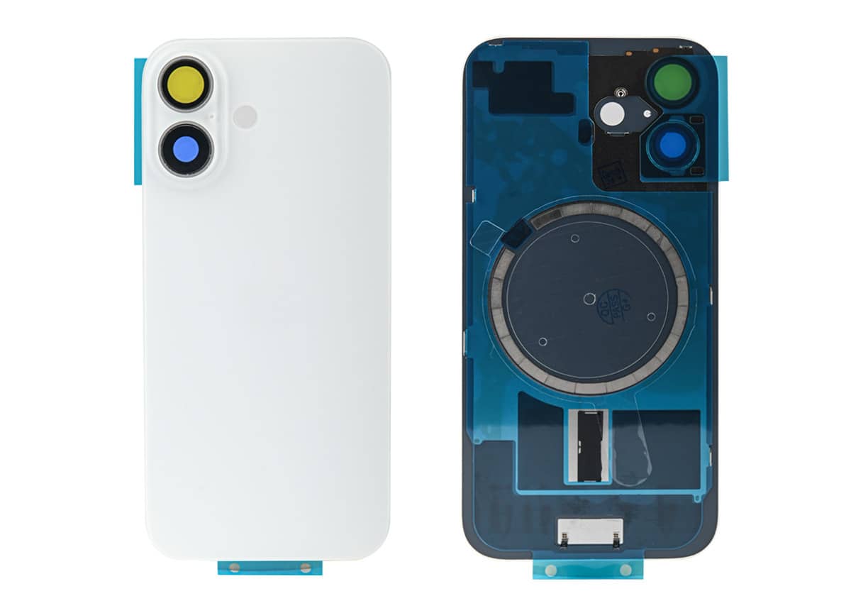 Задняя крышка для iPhone 16 (Белая, ORG, MagSafe, со стеклом камеры, монолит)