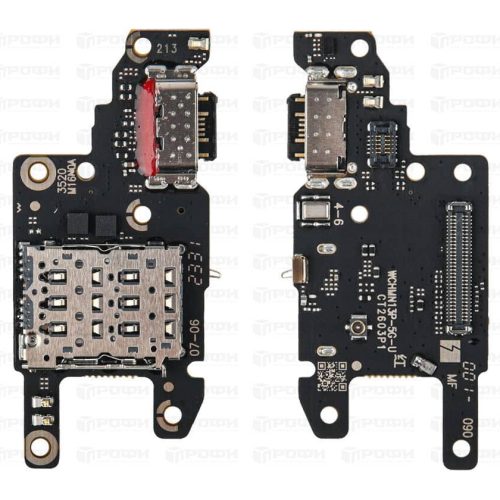 Нижняя плата Xiaomi Poco X6 5G (23122PCD1G) с разъемом зарядки/коннектор SIM/микрофон