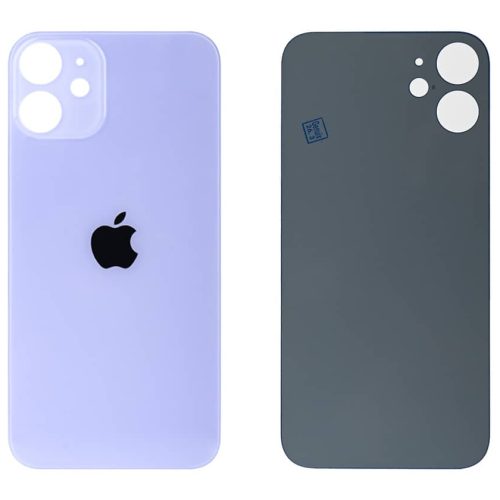 Задняя крышка для iPhone 12 Mini фиолетовая ORG (монолит, широкий вырез под камеру, логотип (фиолетовый, ORG, монолит)