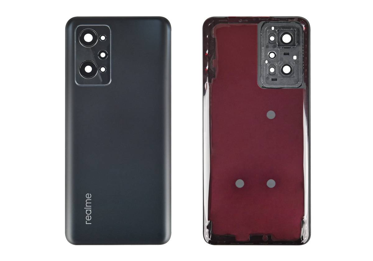 Задняя крышка для Realme GT Neo 2/Neo 3T со стеклом камеры (черный, со стеклом камеры)