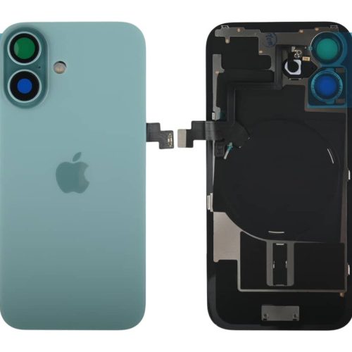 Задняя крышка для iPhone 16 Бирюзовый ORG монолитная,со стеклами камер,шлейф вспышки,микрофон,Magsafe,логотип (бирюзовый, ORG, MagSafe, монолит)