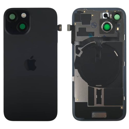 Задняя крышка для iPhone 15 Черная ORG монолитная,со стеклами камер,шлейф вспышки (черный, ORG, монолит)