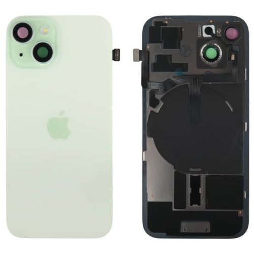 Задняя крышка для iPhone 15 Зеленый ORG монолитная,со стеклами камер,шлейф вспышки,микрофон,Magsafe,логотип (зеленый, ORG, MagSafe, монолит)