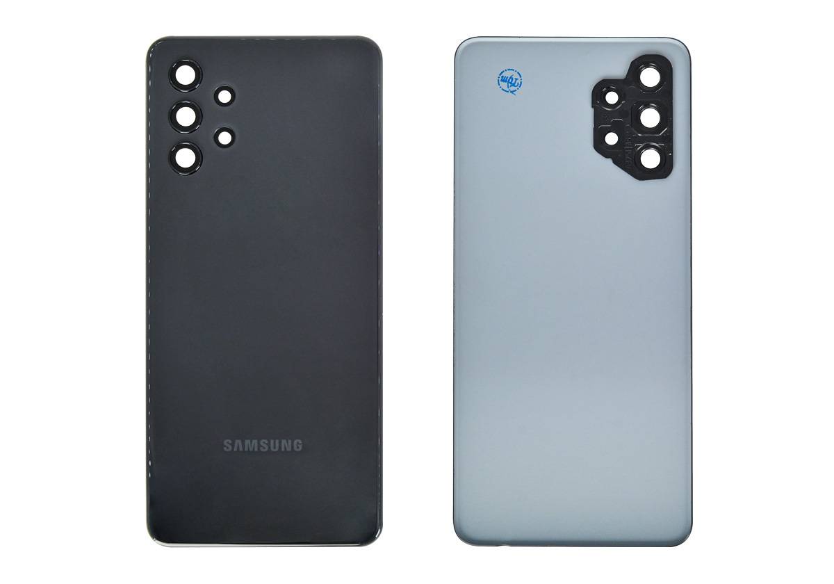 Задняя крышка для Samsung Galaxy A32 (Черная, со стеклом камеры)