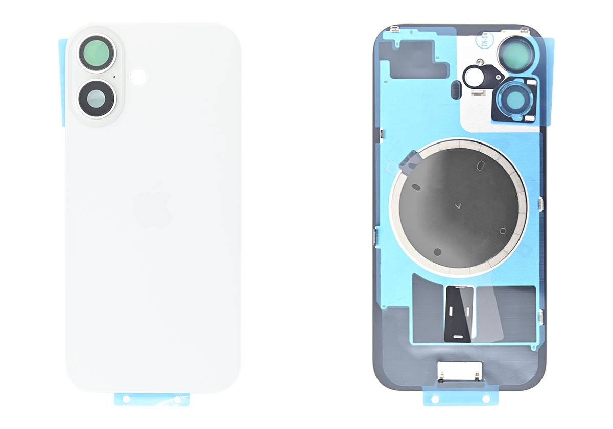 Задняя крышка для iPhone 16 (Белая, MagSafe, со стеклом камеры)