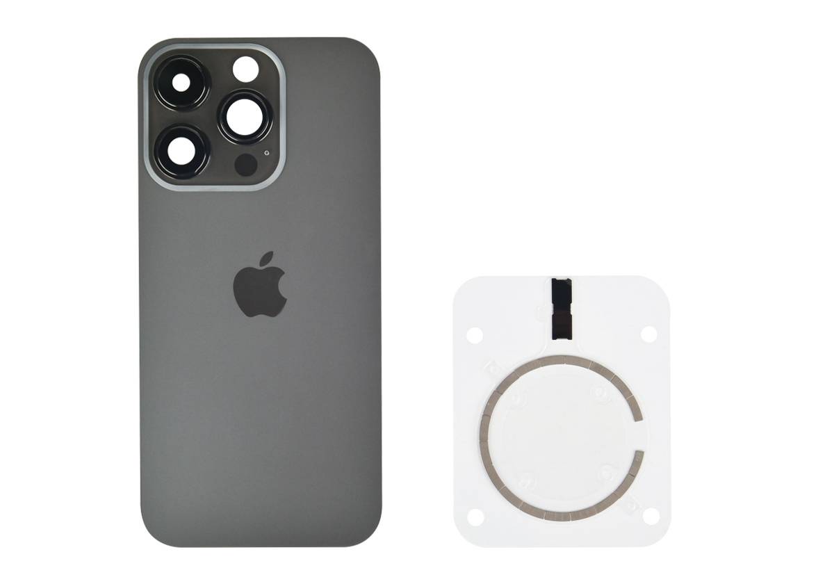 Задняя крышка для iPhone 14 Pro (Космический черный, MagSafe, со стеклом камеры)