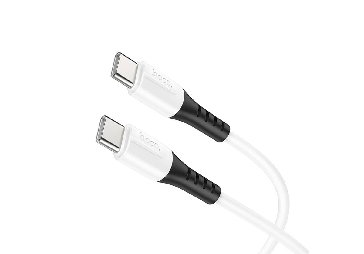 Кабель HOCO X82 Type-C-Type-C, 3А, силикон, 1м, белый