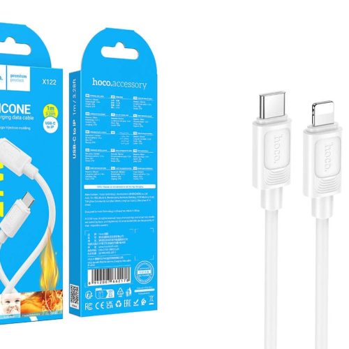 Кабель HOCO X122 Type-C-Lightning, 2.4А, силикон, 1м, белый