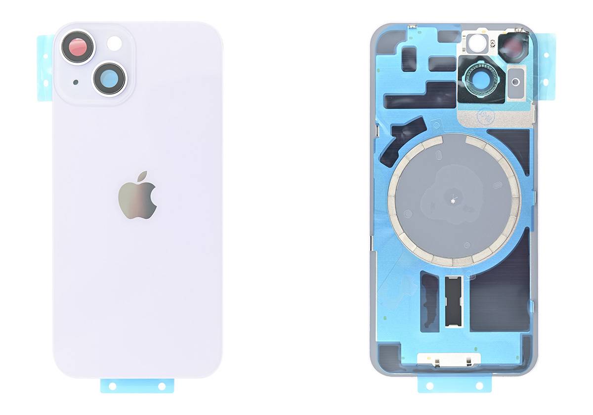 Задняя крышка для iPhone 14 (Фиолетовая, MagSafe, со стеклом камеры)