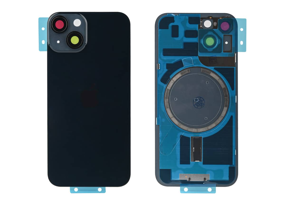 Задняя крышка для iPhone 14 (Черная, ORG, MagSafe, со стеклом камеры, монолит)