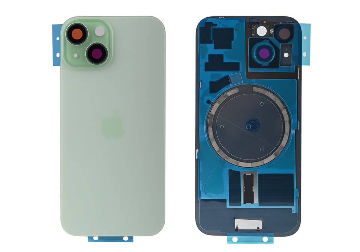 Задняя крышка для iPhone 15 (Зеленая, ORG, MagSafe, со стеклом камеры, монолит)