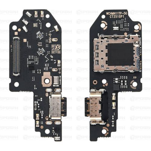 Нижняя плата Xiaomi Poco X4 GT (22041216G) с разъемом зарядки/коннектор SIM/микрофон