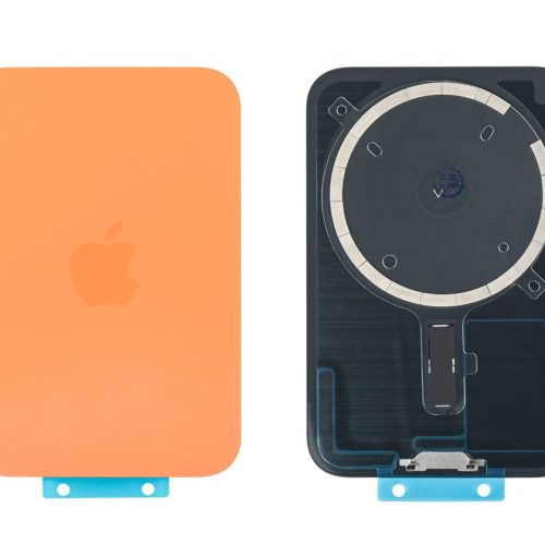 Задняя крышка для iPhone 17 Pro Max оранжевая Magsafe, логотип (оранжевый, MagSafe)