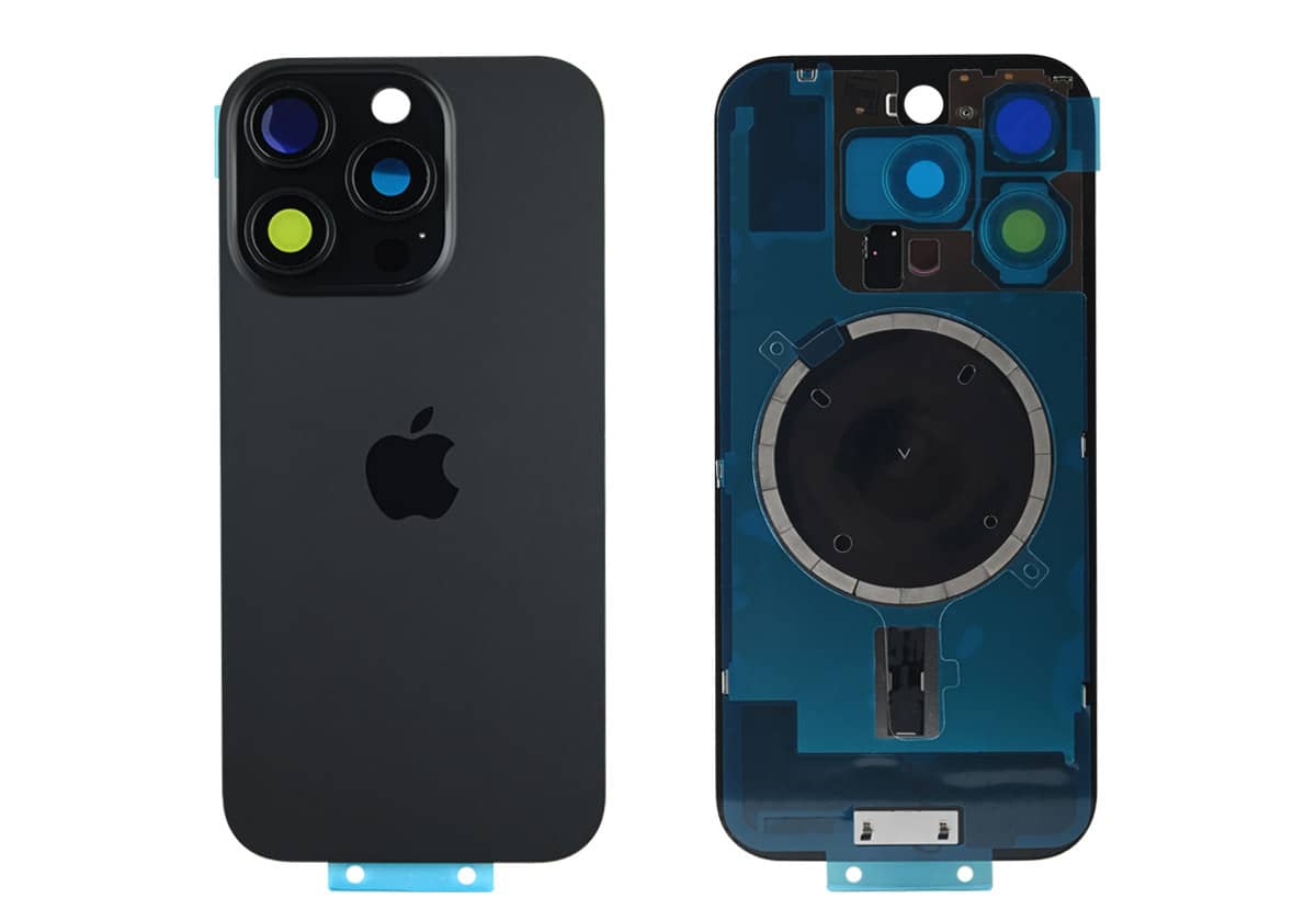 Задняя крышка для iPhone 16 Pro (Титановый черный, ORG, MagSafe, со стеклом камеры, монолит)