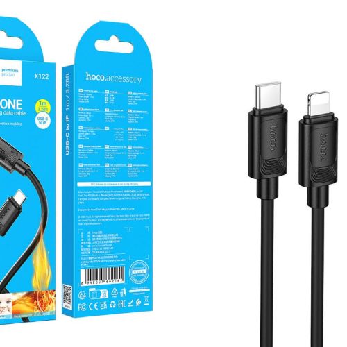 Кабель HOCO X122 Type-C-Lightning, 2.4А, силикон, 1м, черный