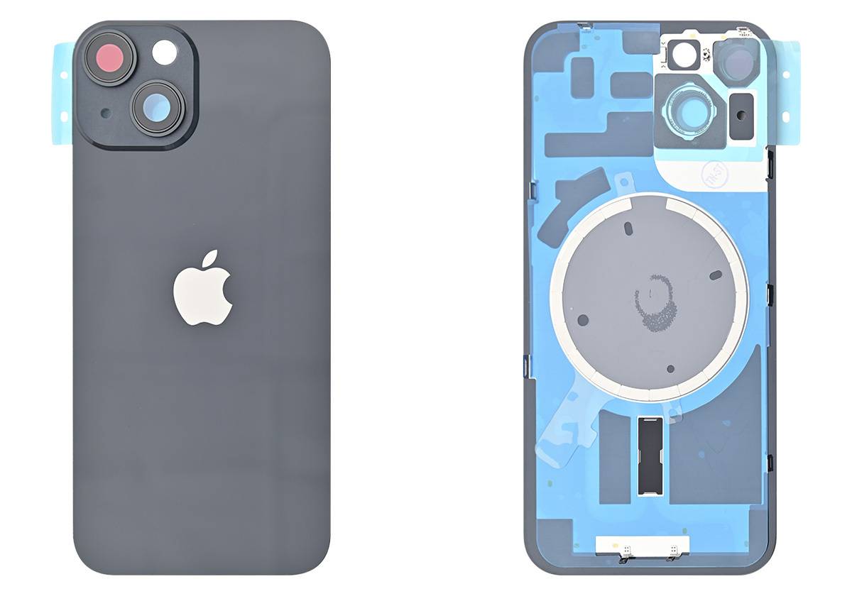 Задняя крышка для iPhone 14 (Черная, MagSafe, со стеклом камеры)