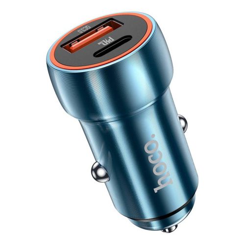 Автомобильное зарядное устройство Hoco Z46A Blue Whale PD20W+QC3.0 голубой