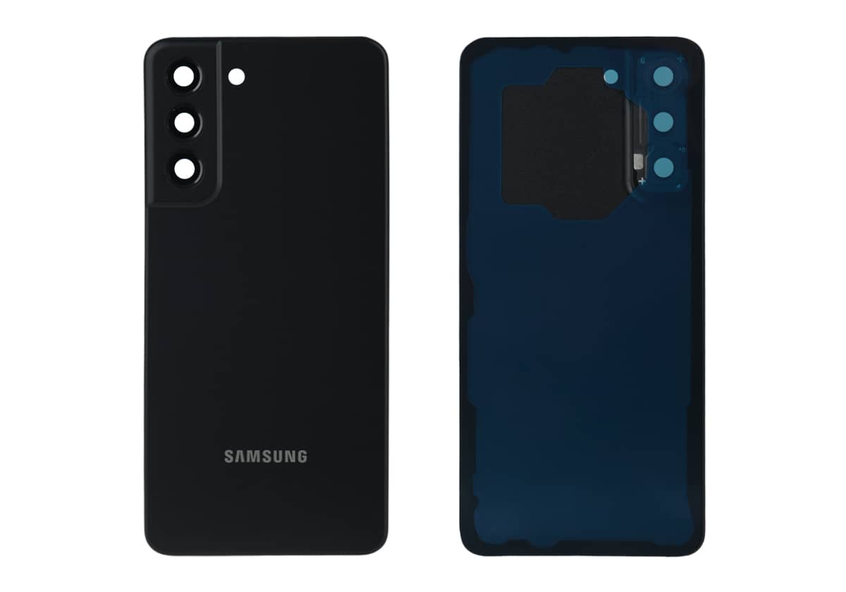 Задняя крышка для Samsung Galaxy S21 FE (Серая, со стеклом камеры)