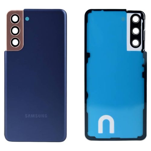 Задняя крышка для Samsung Galaxy S21 (Фиолетовая, со стеклом камеры)