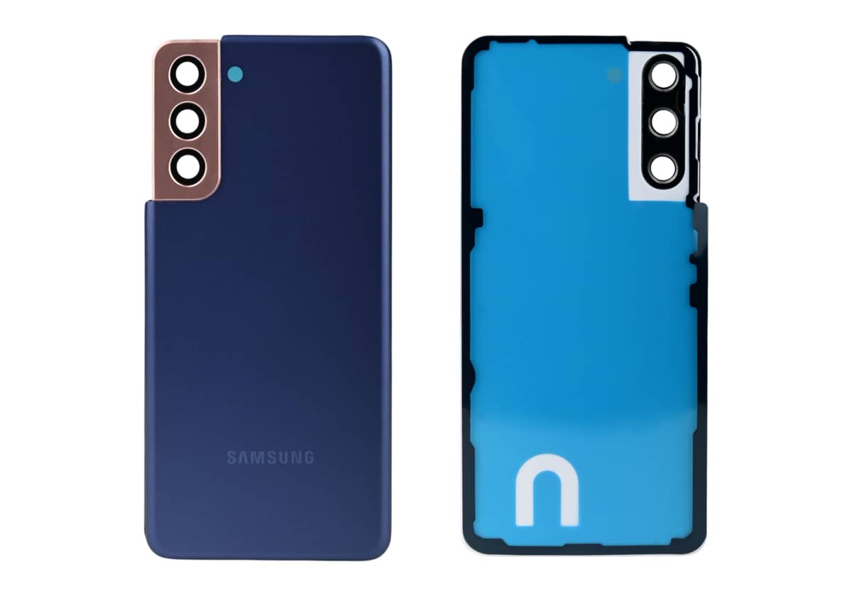 Задняя крышка для Samsung Galaxy S21 (Фиолетовая, со стеклом камеры)