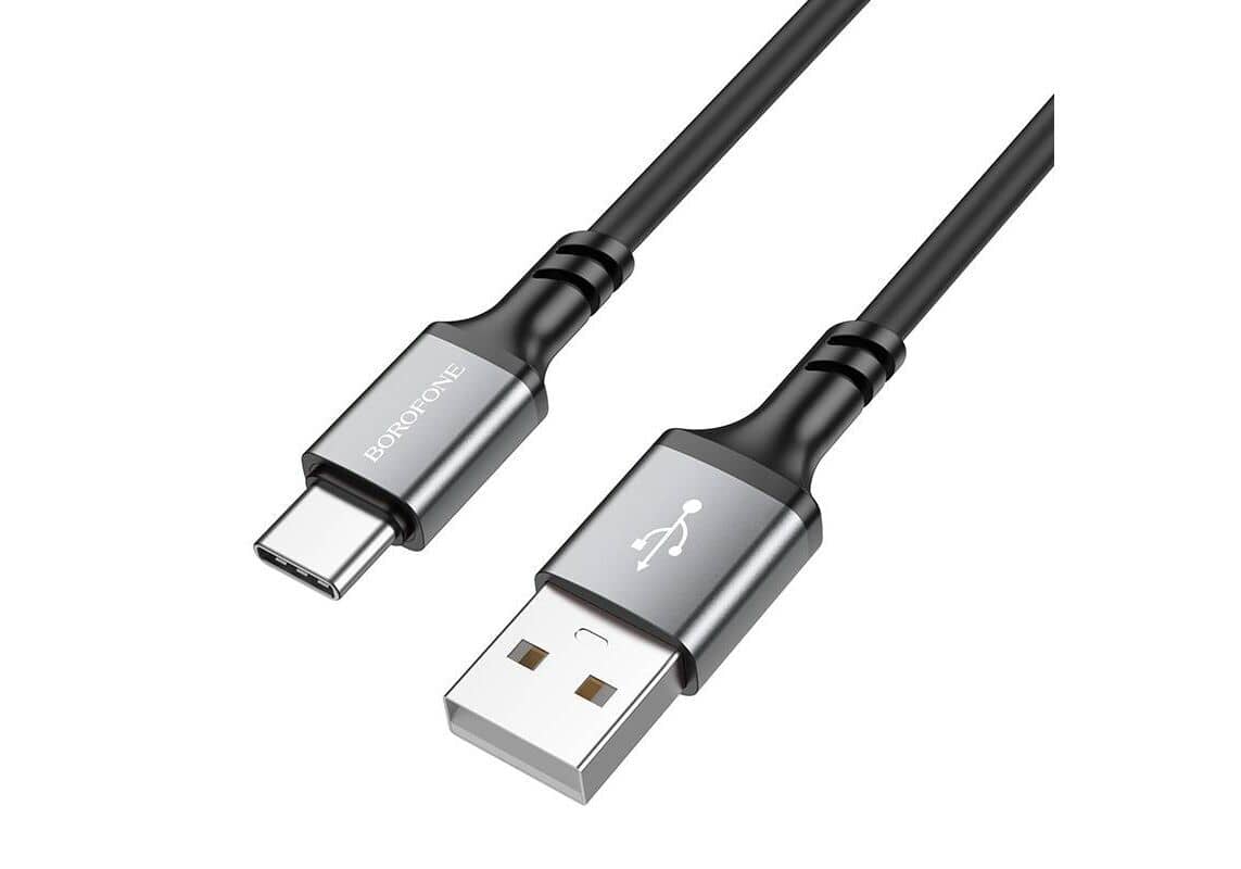 Кабель BOROFONE BX83 USB - Type-C, 3А, силикон, 1м, черный