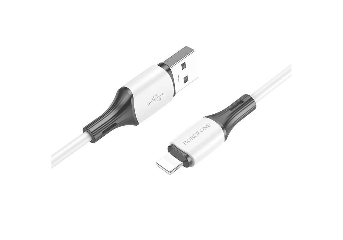 Кабель BOROFONE BX79 USB-Lightning, 2.4A, силикон, 1м, белый