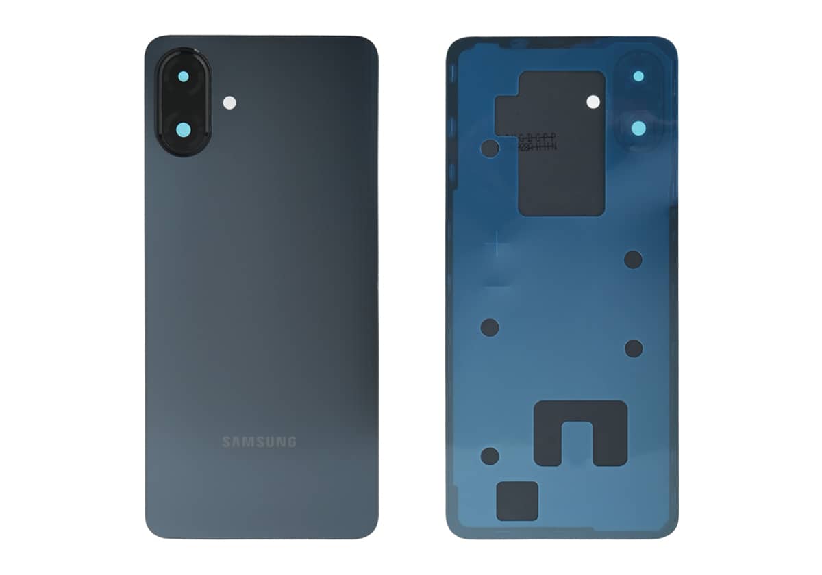 Задняя крышка для Samsung Galaxy A07 4G (Черная, со стеклом камеры)