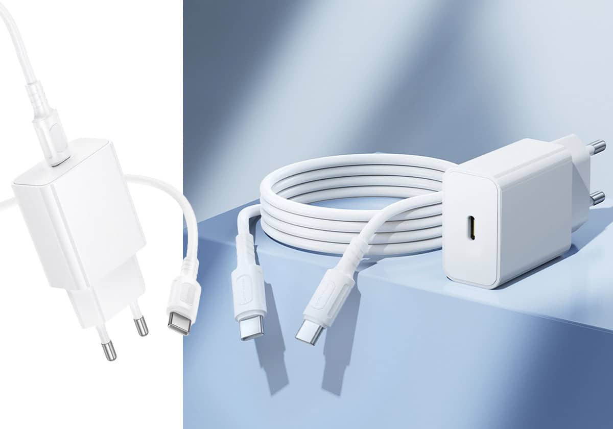 Зарядное устройство BOROFONE BA112A Star 1xUSB-C, PD20W, с кабелем Type-C, белый