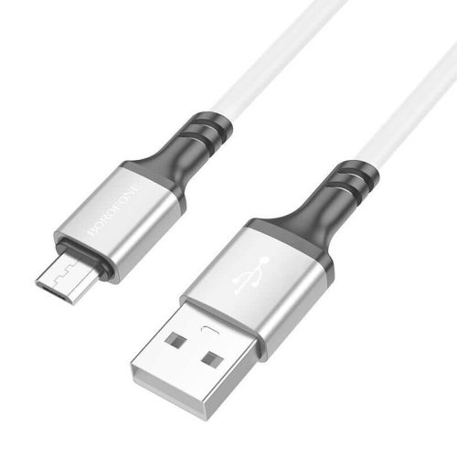 Кабель Borofone BX83 Famous USB — Micro, 2.4A, силикон, 1м, белый