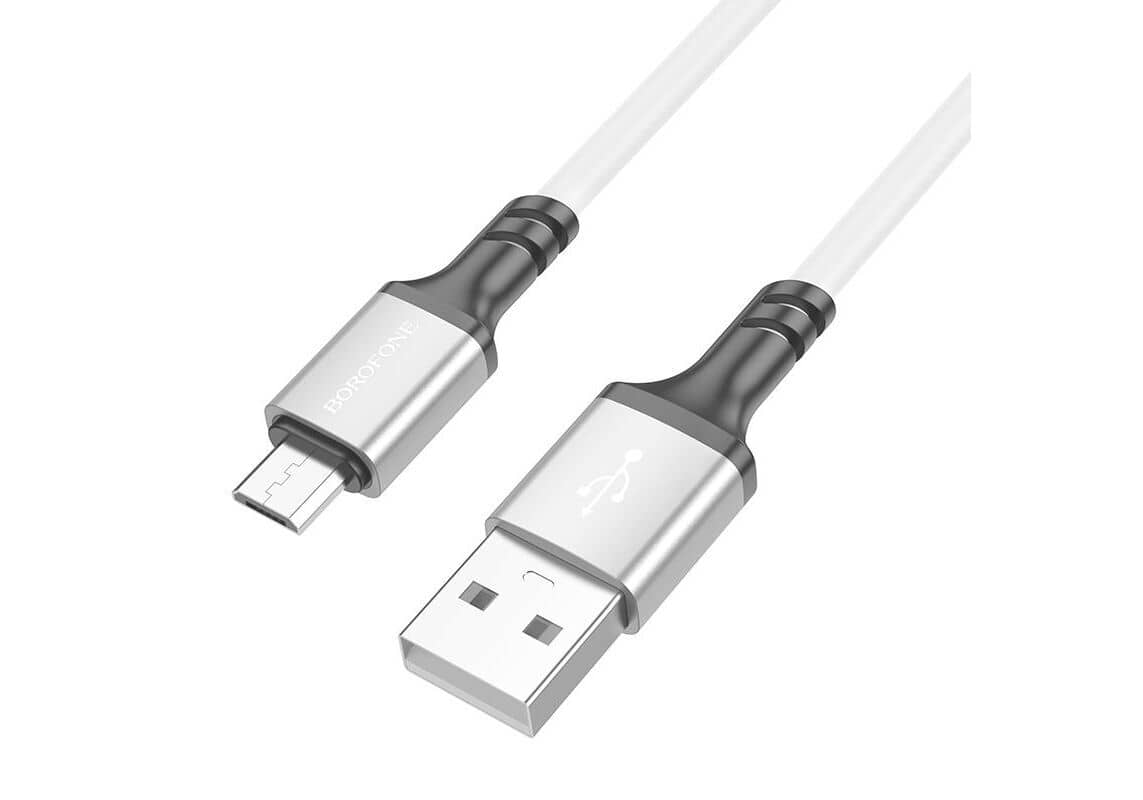 Кабель Borofone BX83 Famous USB - Micro, 2.4A, силикон, 1м, белый