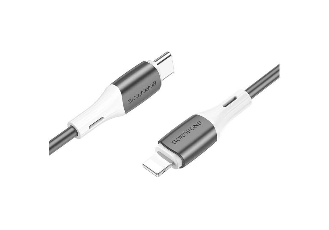 Кабель BOROFONE BX79 Type-C-Lightning, 2.4А, силикон, 1м, черный