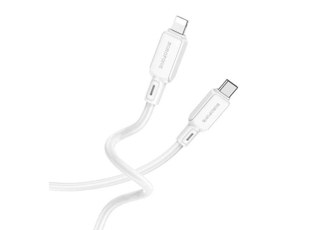Кабель BOROFONE BX94 Type-C-Lightning, 2.4А, силикон, 1м, белый