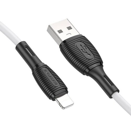 Кабель BOROFONE BX86 USB-Lightning, 2.4А, силикон, 1м, белый
