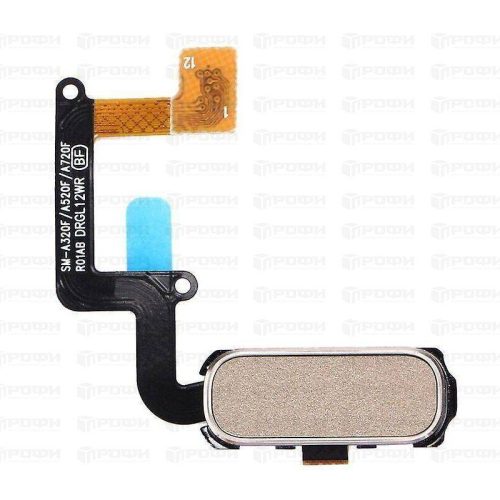 Кнопка HOME Samsung A320F/A520F/A720F Galaxy A3/A5/A7 (2017) в сборе на шлейфе (золото)