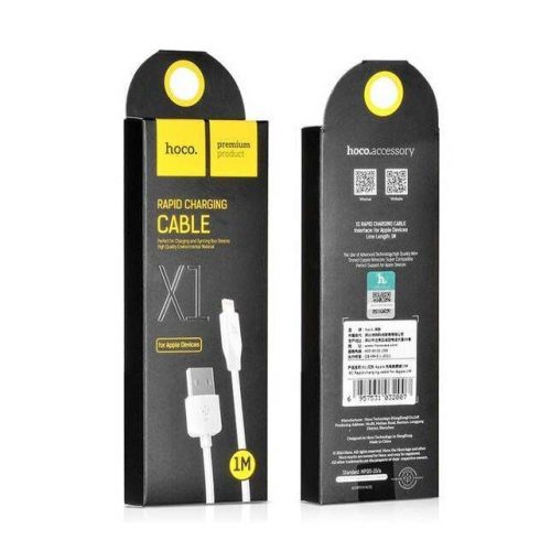 Кабель HOCO X1 USB-Lightning, 2.1А, ПВХ, 1м, белый