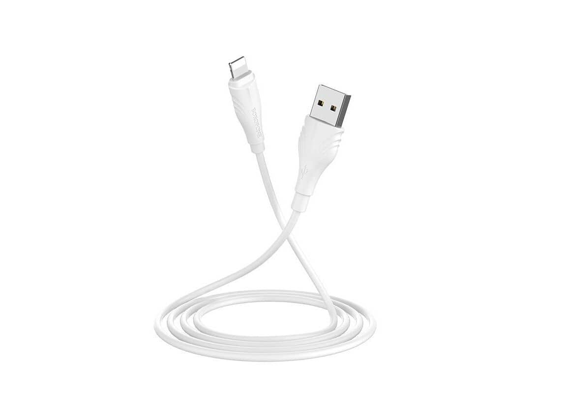 Кабель BOROFONE BX18 USB-Lightning, 2А, ПВХ, 3м, белый