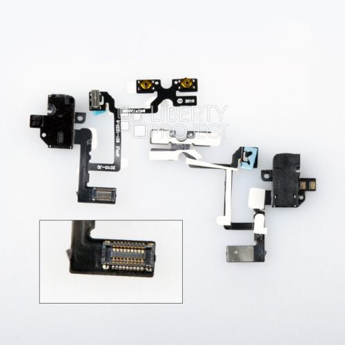 Шлейф iPhone 4G с разъёмом наушников (черный)