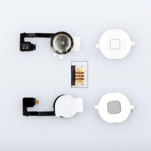 Шлейф iPhone 4S с кнопкой Home (белый)