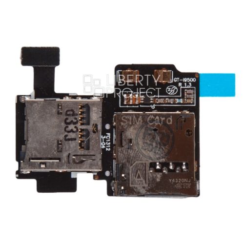 Шлейф Samsung i9500 Galaxy S4 (считыватель SIM/Flash)
