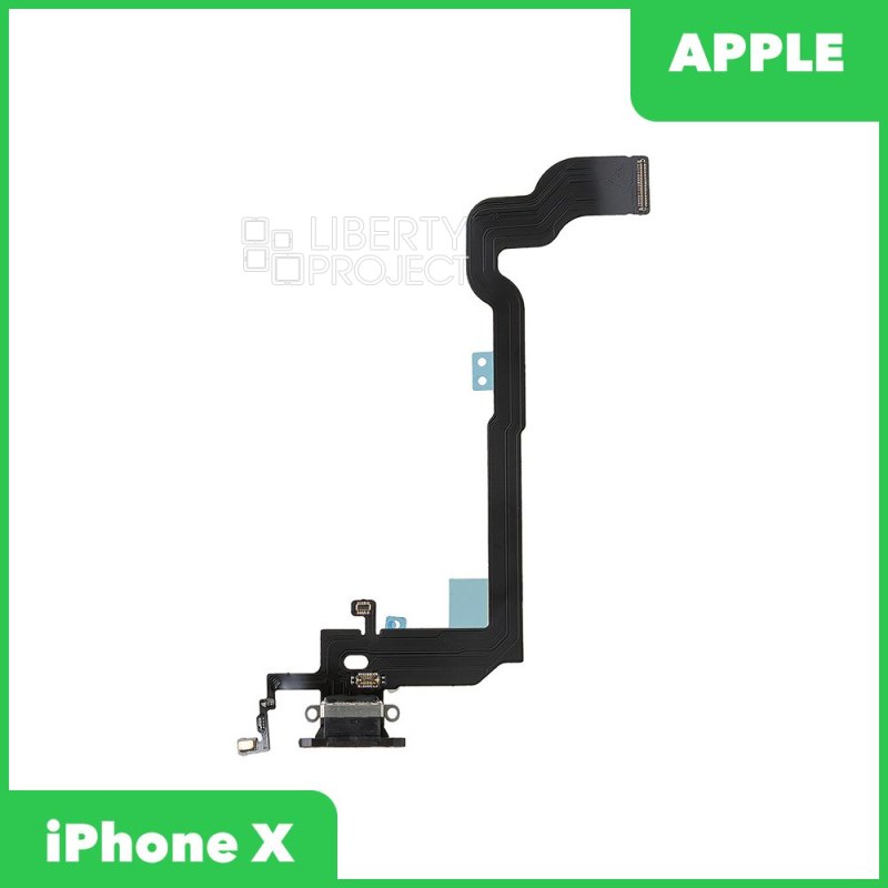 Шлейф зарядки для iPhone X (чёрный)