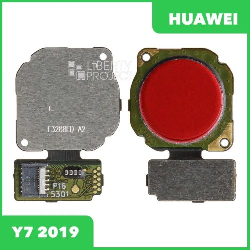 Шлейф Huawei Y7 2019 DUB LX1 сканер отпечатка пальцев (красный)