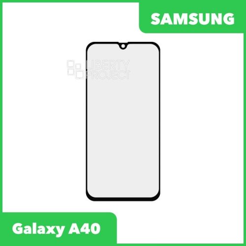 Стекло + OCA плёнка для переклейки Samsung A405F Galaxy A40 (черный)