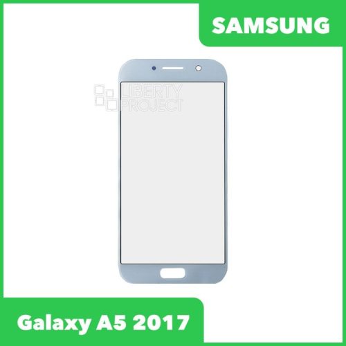 Стекло + OCA плёнка для переклейки Samsung A520F Galaxy A5 (2017) (голубой)