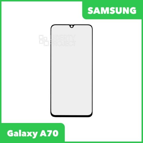 Стекло + OCA плёнка для переклейки Samsung A705F Galaxy A70 (черный)