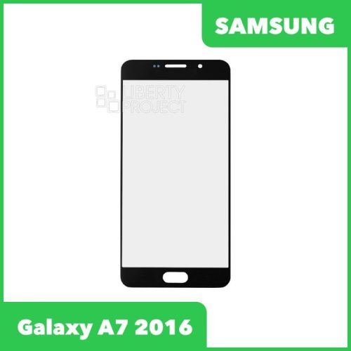 Стекло + OCA плёнка для переклейки Samsung A710F Galaxy A7 (2016) (черный)