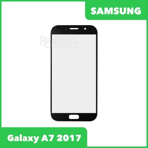 Стекло + OCA плёнка для переклейки Samsung A720F Galaxy A7 (2017) (черный)