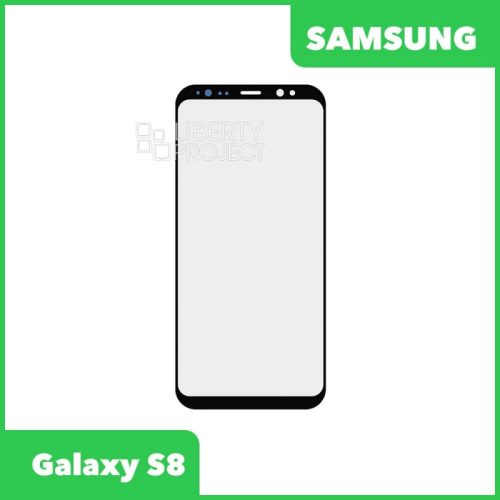 Стекло + OCA плёнка для переклейки Samsung G950 Galaxy S8 (черный)