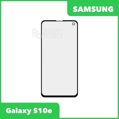 Стекло + OCA плёнка для переклейки Samsung G970F Galaxy S10e (черный)