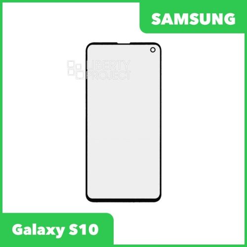 Стекло + OCA плёнка для переклейки Samsung G973F Galaxy S10 (черный)